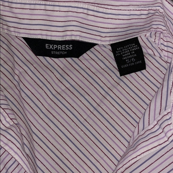 EXPRESS - Stripe Button Shirt - Size 5/6 - Picture 7 of 8